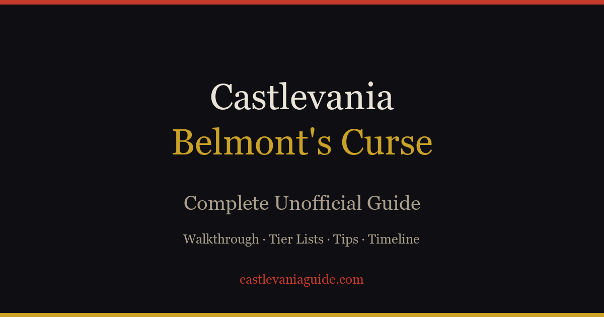 Castlevania Tier List — Series Ranked & Belmont's Curse